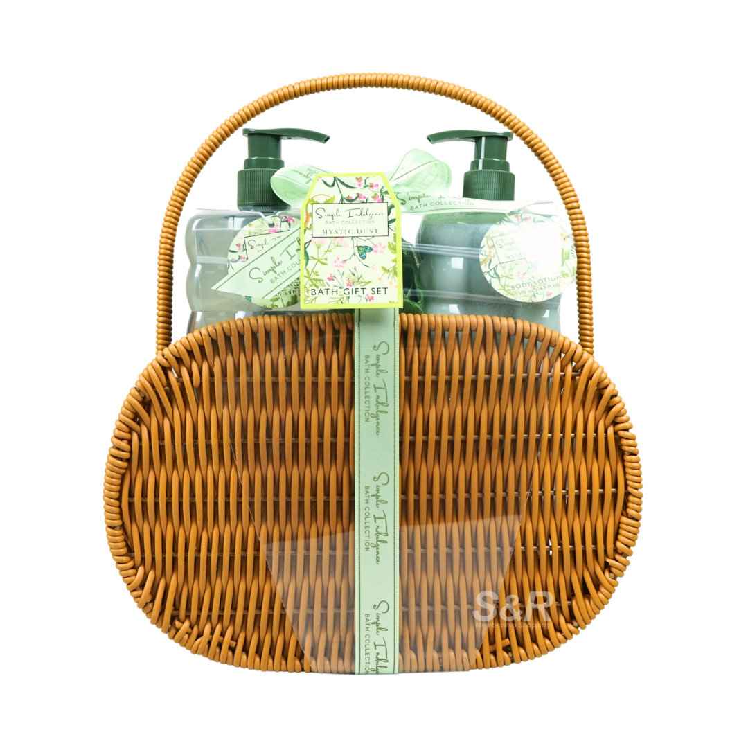 Simple Indulgence Bath Collection 3 Piece Rattan Gift Set